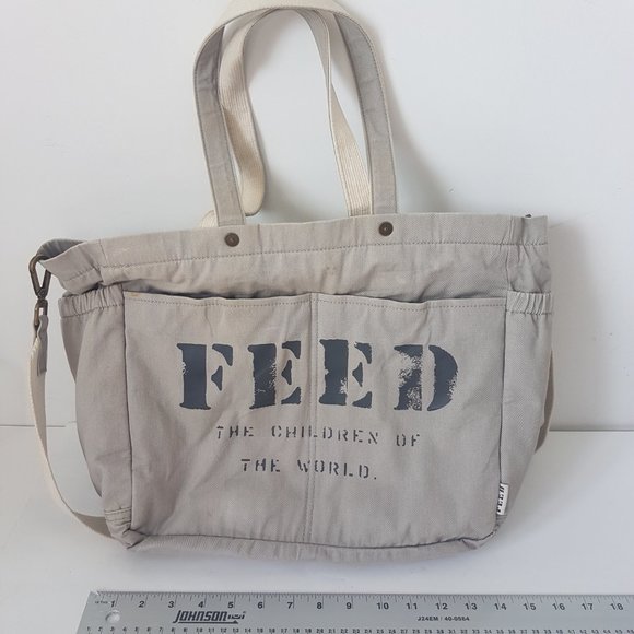 FEED Projects Diaper Tote Shoulder Bag 100% Cotton Feed the Children o.Worl (86) - Picture 4 of 14